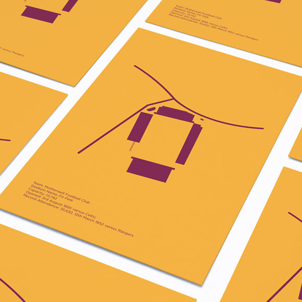 Minimal Football Stadium Poster - Fir Park